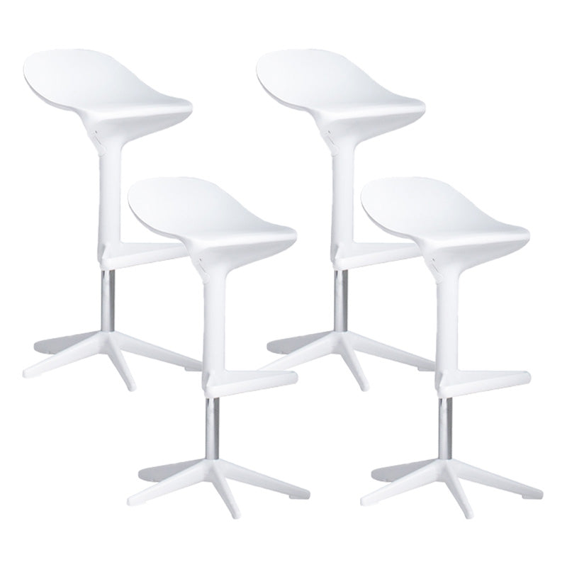 Industrial Bar-stool Adjustable Leather Counter Bar Stool with Metal Legs White 4 Piece Set Clearhalo 'Bar Furniture' 'Bar Stools' 'bar_stools' 'furn' 'furn_bar_stools' 'Furniture' 'furniture_bar_stools' 'Kitchen & Dining Furniture' 4984197