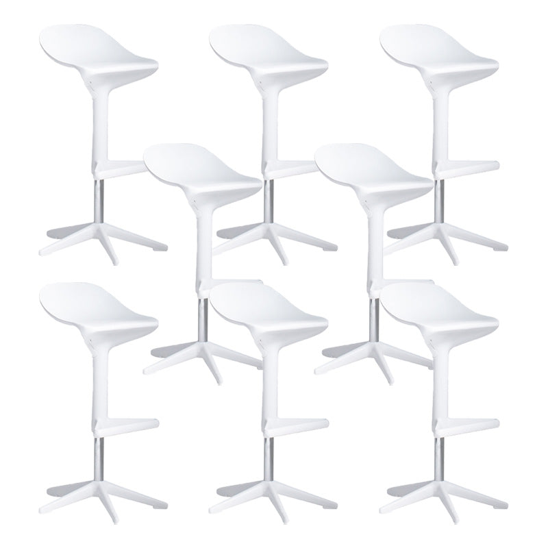 Industrial Bar-stool Adjustable Leather Counter Bar Stool with Metal Legs White 8 Piece Set Clearhalo 'Bar Furniture' 'Bar Stools' 'bar_stools' 'furn' 'furn_bar_stools' 'Furniture' 'furniture_bar_stools' 'Kitchen & Dining Furniture' 4984200