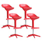 Industrial Bar-stool Adjustable Leather Counter Bar Stool with Metal Legs Red 4 Piece Set Clearhalo 'Bar Furniture' 'Bar Stools' 'bar_stools' 'furn' 'furn_bar_stools' 'Furniture' 'furniture_bar_stools' 'Kitchen & Dining Furniture' 4984205