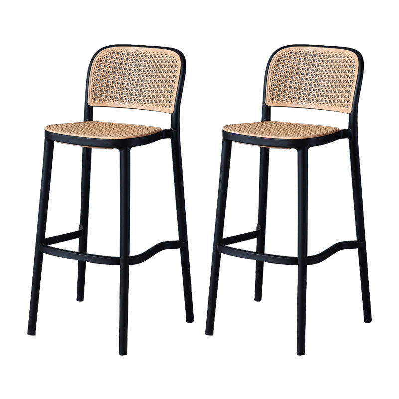 Nordic Style Bar-stool Square Counter Bar Stool with Plastic Legs for Kitchen Black 2 Piece Set Clearhalo 'Bar Furniture' 'Bar Stools' 'bar_stools' 'furn' 'furn_bar_stools' 'Furniture' 'furniture_bar_stools' 'Kitchen & Dining Furniture' 4984213