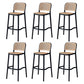 Nordic Style Bar-stool Square Counter Bar Stool with Plastic Legs for Kitchen Black 6 Piece Set Clearhalo 'Bar Furniture' 'Bar Stools' 'bar_stools' 'furn' 'furn_bar_stools' 'Furniture' 'furniture_bar_stools' 'Kitchen & Dining Furniture' 4984216