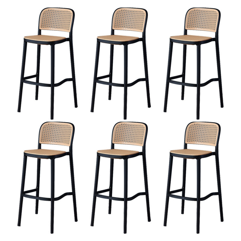 Nordic Style Bar-stool Square Counter Bar Stool with Plastic Legs for Kitchen Black 6 Piece Set Clearhalo 'Bar Furniture' 'Bar Stools' 'bar_stools' 'furn' 'furn_bar_stools' 'Furniture' 'furniture_bar_stools' 'Kitchen & Dining Furniture' 4984216