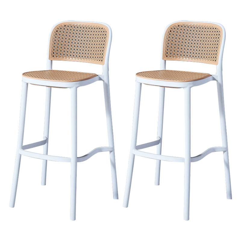 Nordic Style Bar-stool Square Counter Bar Stool with Plastic Legs for Kitchen White 2 Piece Set Clearhalo 'Bar Furniture' 'Bar Stools' 'bar_stools' 'furn' 'furn_bar_stools' 'Furniture' 'furniture_bar_stools' 'Kitchen & Dining Furniture' 4984220