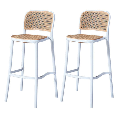 Nordic Style Bar-stool Square Counter Bar Stool with Plastic Legs for Kitchen White 2 Piece Set Clearhalo 'Bar Furniture' 'Bar Stools' 'bar_stools' 'furn' 'furn_bar_stools' 'Furniture' 'furniture_bar_stools' 'Kitchen & Dining Furniture' 4984220