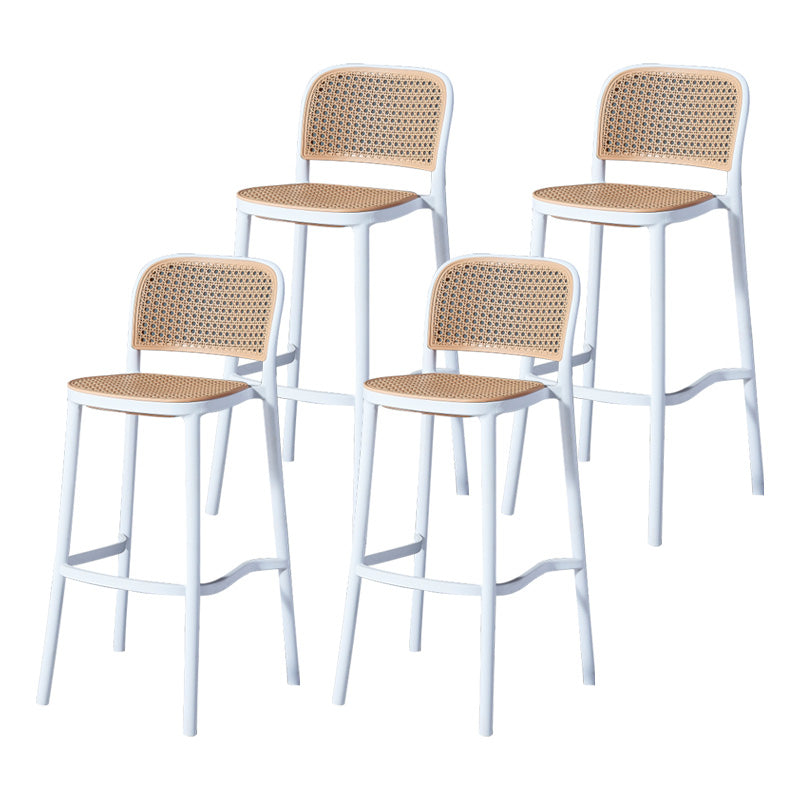 Nordic Style Bar-stool Square Counter Bar Stool with Plastic Legs for Kitchen White 4 Piece Set Clearhalo 'Bar Furniture' 'Bar Stools' 'bar_stools' 'furn' 'furn_bar_stools' 'Furniture' 'furniture_bar_stools' 'Kitchen & Dining Furniture' 4984222