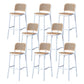 Nordic Style Bar-stool Square Counter Bar Stool with Plastic Legs for Kitchen White 8 Piece Set Clearhalo 'Bar Furniture' 'Bar Stools' 'bar_stools' 'furn' 'furn_bar_stools' 'Furniture' 'furniture_bar_stools' 'Kitchen & Dining Furniture' 4984226
