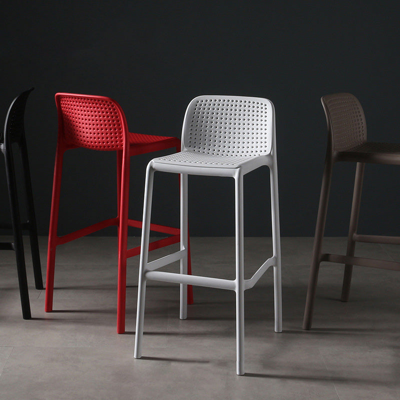 Nordic Style Bar-stool Plastic Counter Bar Stool with Plastic Legs for Kitchen Clearhalo 'Bar Furniture' 'Bar Stools' 'bar_stools' 'furn' 'furn_bar_stools' 'Furniture' 'furniture_bar_stools' 'Kitchen & Dining Furniture' 4984232