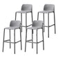 Nordic Style Bar-stool Plastic Counter Bar Stool with Plastic Legs for Kitchen Grey 4 Piece Set Clearhalo 'Bar Furniture' 'Bar Stools' 'bar_stools' 'furn' 'furn_bar_stools' 'Furniture' 'furniture_bar_stools' 'Kitchen & Dining Furniture' 4984233