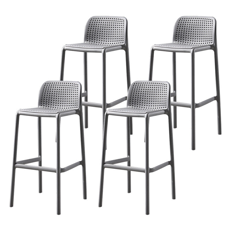 Nordic Style Bar-stool Plastic Counter Bar Stool with Plastic Legs for Kitchen Grey 4 Piece Set Clearhalo 'Bar Furniture' 'Bar Stools' 'bar_stools' 'furn' 'furn_bar_stools' 'Furniture' 'furniture_bar_stools' 'Kitchen & Dining Furniture' 4984233