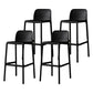 Nordic Style Bar-stool Plastic Counter Bar Stool with Plastic Legs for Kitchen Black 4 Piece Set Clearhalo 'Bar Furniture' 'Bar Stools' 'bar_stools' 'furn' 'furn_bar_stools' 'Furniture' 'furniture_bar_stools' 'Kitchen & Dining Furniture' 4984236
