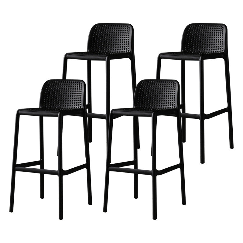 Nordic Style Bar-stool Plastic Counter Bar Stool with Plastic Legs for Kitchen Black 4 Piece Set Clearhalo 'Bar Furniture' 'Bar Stools' 'bar_stools' 'furn' 'furn_bar_stools' 'Furniture' 'furniture_bar_stools' 'Kitchen & Dining Furniture' 4984236