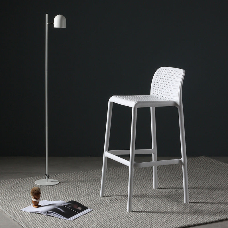 Nordic Style Bar-stool Plastic Counter Bar Stool with Plastic Legs for Kitchen Clearhalo 'Bar Furniture' 'Bar Stools' 'bar_stools' 'furn' 'furn_bar_stools' 'Furniture' 'furniture_bar_stools' 'Kitchen & Dining Furniture' 4984237