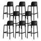 Nordic Style Bar-stool Plastic Counter Bar Stool with Plastic Legs for Kitchen Black 8 Piece Set Clearhalo 'Bar Furniture' 'Bar Stools' 'bar_stools' 'furn' 'furn_bar_stools' 'Furniture' 'furniture_bar_stools' 'Kitchen & Dining Furniture' 4984239