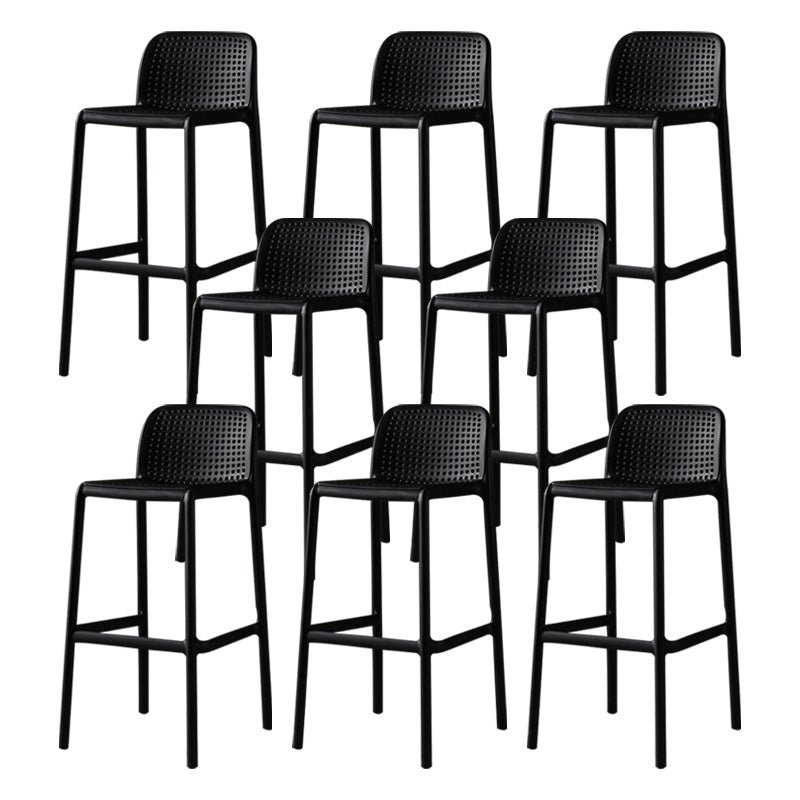 Nordic Style Bar-stool Plastic Counter Bar Stool with Plastic Legs for Kitchen Black 8 Piece Set Clearhalo 'Bar Furniture' 'Bar Stools' 'bar_stools' 'furn' 'furn_bar_stools' 'Furniture' 'furniture_bar_stools' 'Kitchen & Dining Furniture' 4984239