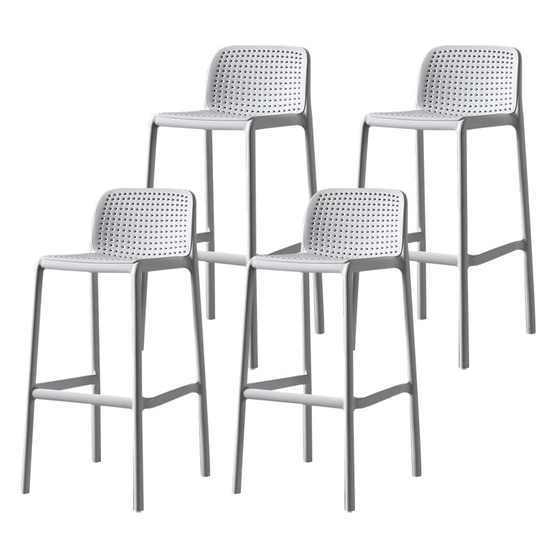 Nordic Style Bar-stool Plastic Counter Bar Stool with Plastic Legs for Kitchen White 4 Piece Set Clearhalo 'Bar Furniture' 'Bar Stools' 'bar_stools' 'furn' 'furn_bar_stools' 'Furniture' 'furniture_bar_stools' 'Kitchen & Dining Furniture' 4984241