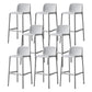 Nordic Style Bar-stool Plastic Counter Bar Stool with Plastic Legs for Kitchen White 8 Piece Set Clearhalo 'Bar Furniture' 'Bar Stools' 'bar_stools' 'furn' 'furn_bar_stools' 'Furniture' 'furniture_bar_stools' 'Kitchen & Dining Furniture' 4984242