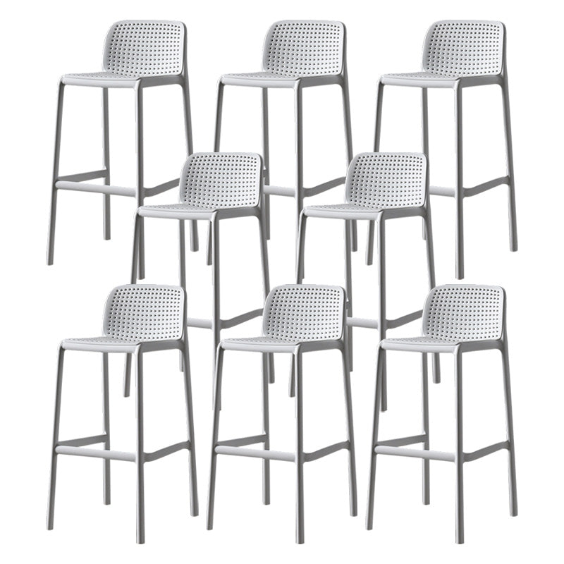 Nordic Style Bar-stool Plastic Counter Bar Stool with Plastic Legs for Kitchen White 8 Piece Set Clearhalo 'Bar Furniture' 'Bar Stools' 'bar_stools' 'furn' 'furn_bar_stools' 'Furniture' 'furniture_bar_stools' 'Kitchen & Dining Furniture' 4984242