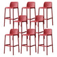 Nordic Style Bar-stool Plastic Counter Bar Stool with Plastic Legs for Kitchen Red 8 Piece Set Clearhalo 'Bar Furniture' 'Bar Stools' 'bar_stools' 'furn' 'furn_bar_stools' 'Furniture' 'furniture_bar_stools' 'Kitchen & Dining Furniture' 4984247