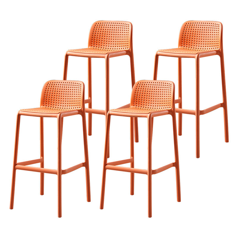Nordic Style Bar-stool Plastic Counter Bar Stool with Plastic Legs for Kitchen Orange 4 Piece Set Clearhalo 'Bar Furniture' 'Bar Stools' 'bar_stools' 'furn' 'furn_bar_stools' 'Furniture' 'furniture_bar_stools' 'Kitchen & Dining Furniture' 4984249