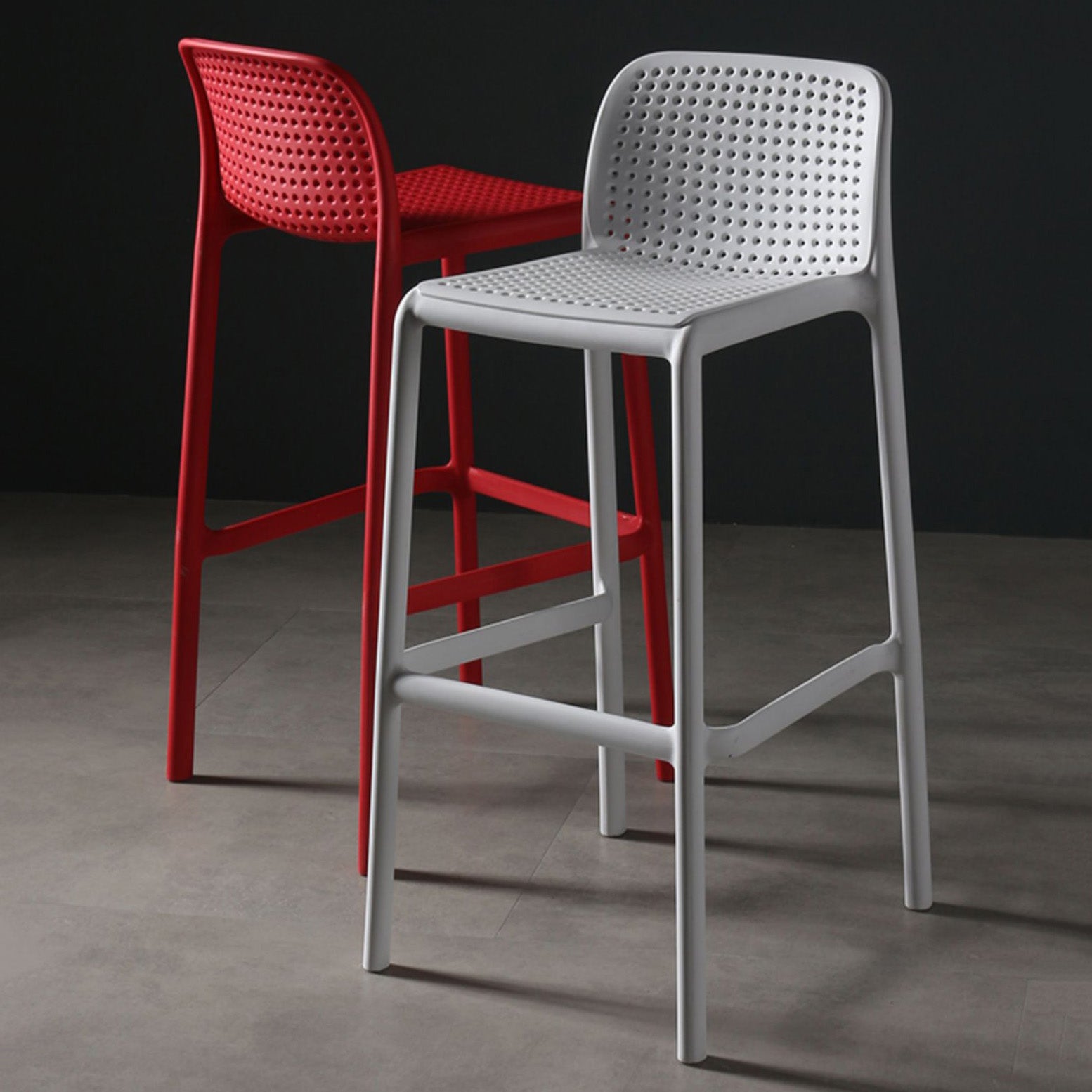 Nordic Style Bar-stool Plastic Counter Bar Stool with Plastic Legs for Kitchen Clearhalo 'Bar Furniture' 'Bar Stools' 'bar_stools' 'furn' 'furn_bar_stools' 'Furniture' 'furniture_bar_stools' 'Kitchen & Dining Furniture' 4984250