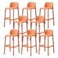 Nordic Style Bar-stool Plastic Counter Bar Stool with Plastic Legs for Kitchen Orange 8 Piece Set Clearhalo 'Bar Furniture' 'Bar Stools' 'bar_stools' 'furn' 'furn_bar_stools' 'Furniture' 'furniture_bar_stools' 'Kitchen & Dining Furniture' 4984251