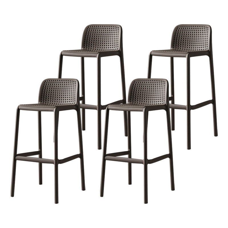 Nordic Style Bar-stool Plastic Counter Bar Stool with Plastic Legs for Kitchen Brown 4 Piece Set Clearhalo 'Bar Furniture' 'Bar Stools' 'bar_stools' 'furn' 'furn_bar_stools' 'Furniture' 'furniture_bar_stools' 'Kitchen & Dining Furniture' 4984253