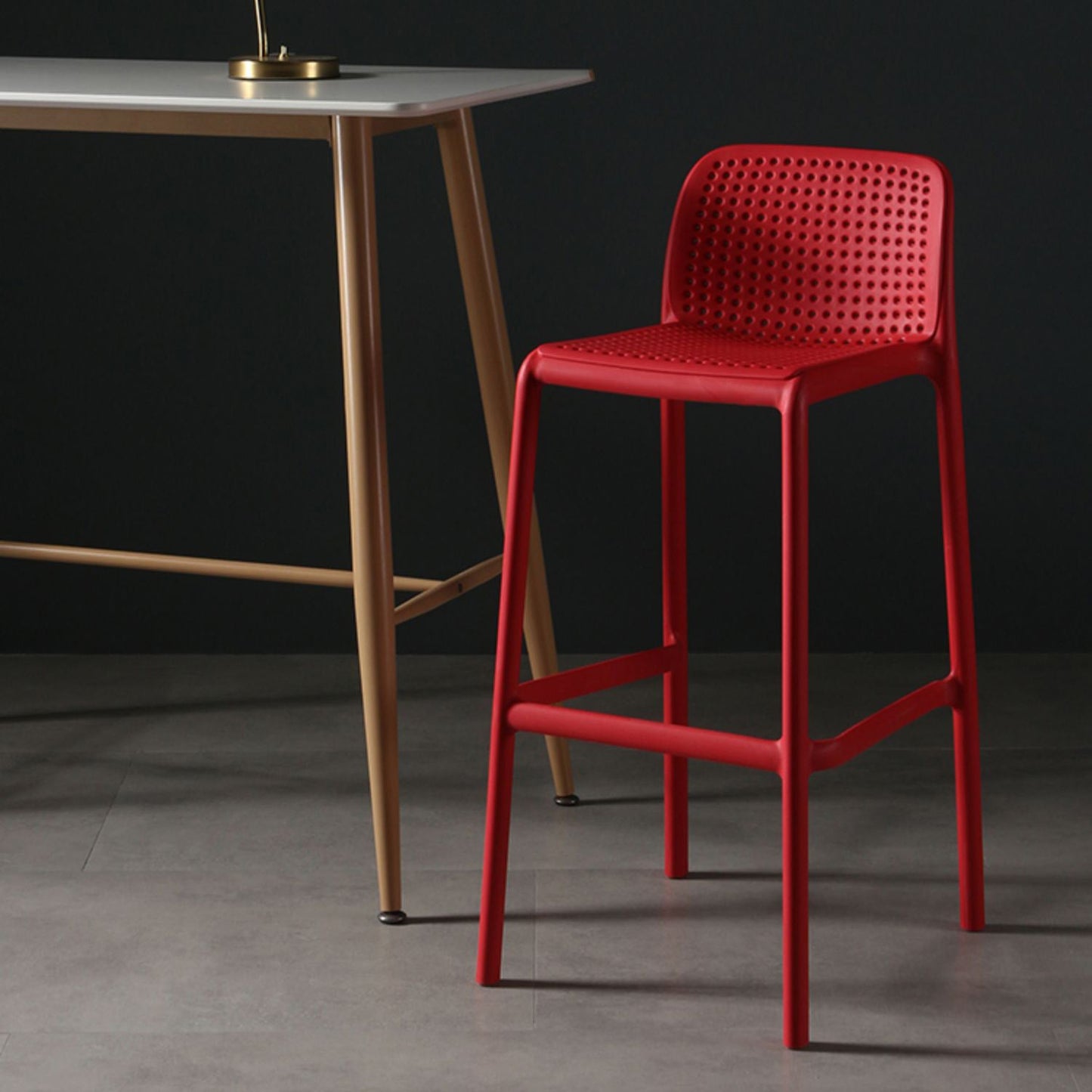 Nordic Style Bar-stool Plastic Counter Bar Stool with Plastic Legs for Kitchen Clearhalo 'Bar Furniture' 'Bar Stools' 'bar_stools' 'furn' 'furn_bar_stools' 'Furniture' 'furniture_bar_stools' 'Kitchen & Dining Furniture' 4984254