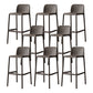 Nordic Style Bar-stool Plastic Counter Bar Stool with Plastic Legs for Kitchen Brown 8 Piece Set Clearhalo 'Bar Furniture' 'Bar Stools' 'bar_stools' 'furn' 'furn_bar_stools' 'Furniture' 'furniture_bar_stools' 'Kitchen & Dining Furniture' 4984255