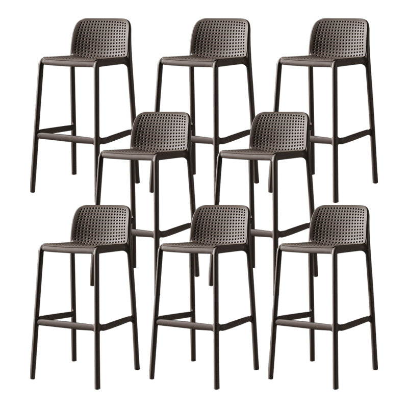 Nordic Style Bar-stool Plastic Counter Bar Stool with Plastic Legs for Kitchen Brown 8 Piece Set Clearhalo 'Bar Furniture' 'Bar Stools' 'bar_stools' 'furn' 'furn_bar_stools' 'Furniture' 'furniture_bar_stools' 'Kitchen & Dining Furniture' 4984255