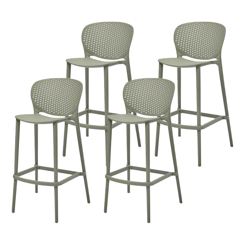 Nordic Style Bar-stool Plastic Counter Bar Stool with Plastic Legs for Kitchen Gray-Green 4 Piece Set Clearhalo 'Bar Furniture' 'Bar Stools' 'bar_stools' 'furn' 'furn_bar_stools' 'Furniture' 'furniture_bar_stools' 'Kitchen & Dining Furniture' 4984256