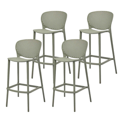 Nordic Style Bar-stool Plastic Counter Bar Stool with Plastic Legs for Kitchen Gray-Green 4 Piece Set Clearhalo 'Bar Furniture' 'Bar Stools' 'bar_stools' 'furn' 'furn_bar_stools' 'Furniture' 'furniture_bar_stools' 'Kitchen & Dining Furniture' 4984256