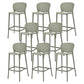 Nordic Style Bar-stool Plastic Counter Bar Stool with Plastic Legs for Kitchen Gray-Green 8 Piece Set Clearhalo 'Bar Furniture' 'Bar Stools' 'bar_stools' 'furn' 'furn_bar_stools' 'Furniture' 'furniture_bar_stools' 'Kitchen & Dining Furniture' 4984258