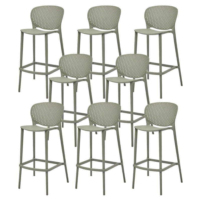 Nordic Style Bar-stool Plastic Counter Bar Stool with Plastic Legs for Kitchen Gray-Green 8 Piece Set Clearhalo 'Bar Furniture' 'Bar Stools' 'bar_stools' 'furn' 'furn_bar_stools' 'Furniture' 'furniture_bar_stools' 'Kitchen & Dining Furniture' 4984258