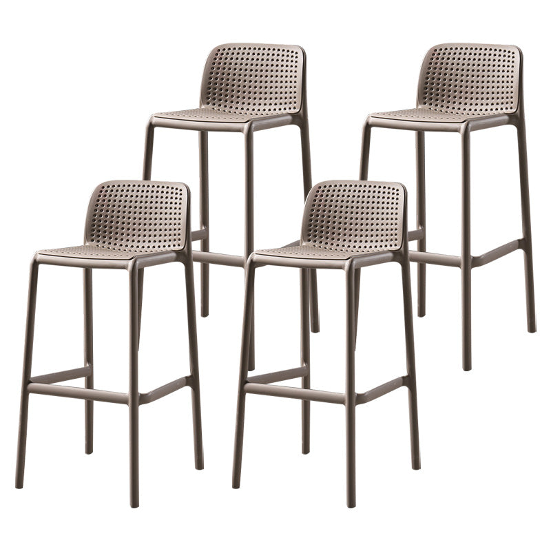 Nordic Style Bar-stool Plastic Counter Bar Stool with Plastic Legs for Kitchen Sand 4 Piece Set Clearhalo 'Bar Furniture' 'Bar Stools' 'bar_stools' 'furn' 'furn_bar_stools' 'Furniture' 'furniture_bar_stools' 'Kitchen & Dining Furniture' 4984259