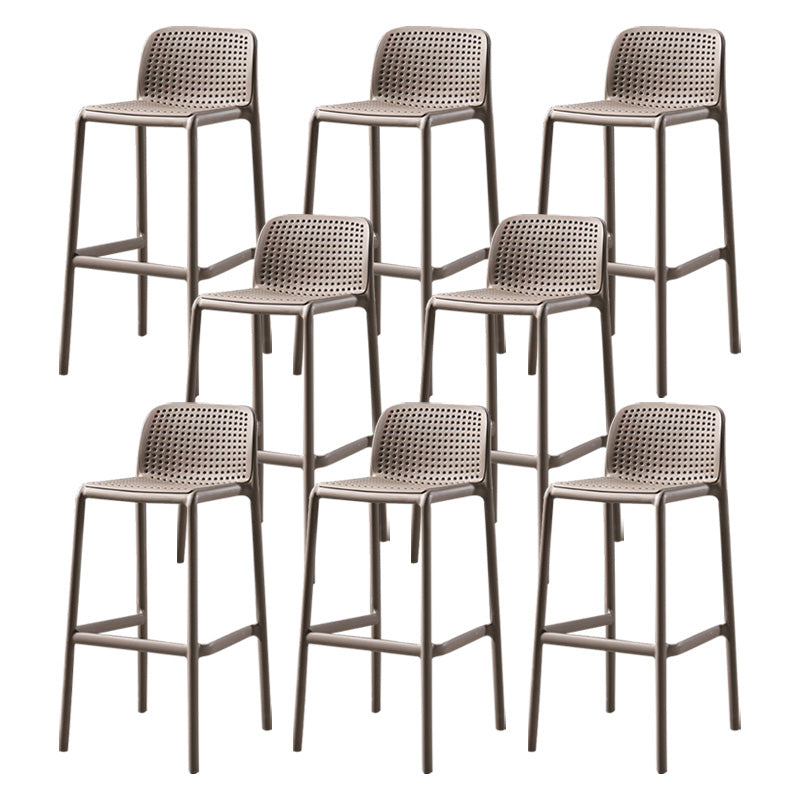 Nordic Style Bar-stool Plastic Counter Bar Stool with Plastic Legs for Kitchen Sand 8 Piece Set Clearhalo 'Bar Furniture' 'Bar Stools' 'bar_stools' 'furn' 'furn_bar_stools' 'Furniture' 'furniture_bar_stools' 'Kitchen & Dining Furniture' 4984260