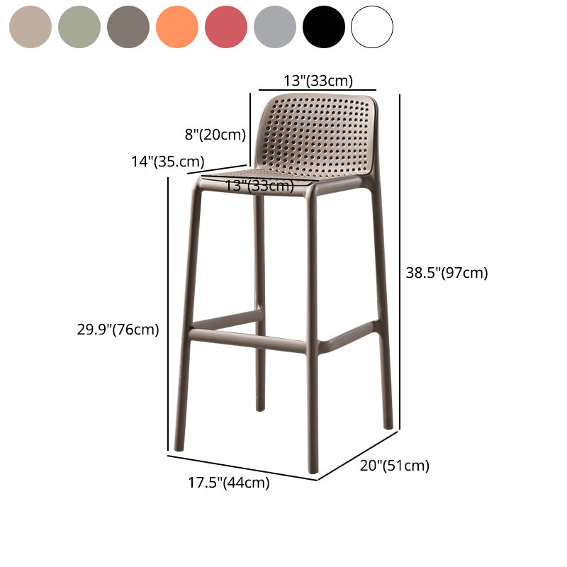 Nordic Style Bar-stool Plastic Counter Bar Stool with Plastic Legs for Kitchen Clearhalo 'Bar Furniture' 'Bar Stools' 'bar_stools' 'furn' 'furn_bar_stools' 'Furniture' 'furniture_bar_stools' 'Kitchen & Dining Furniture' 4984261