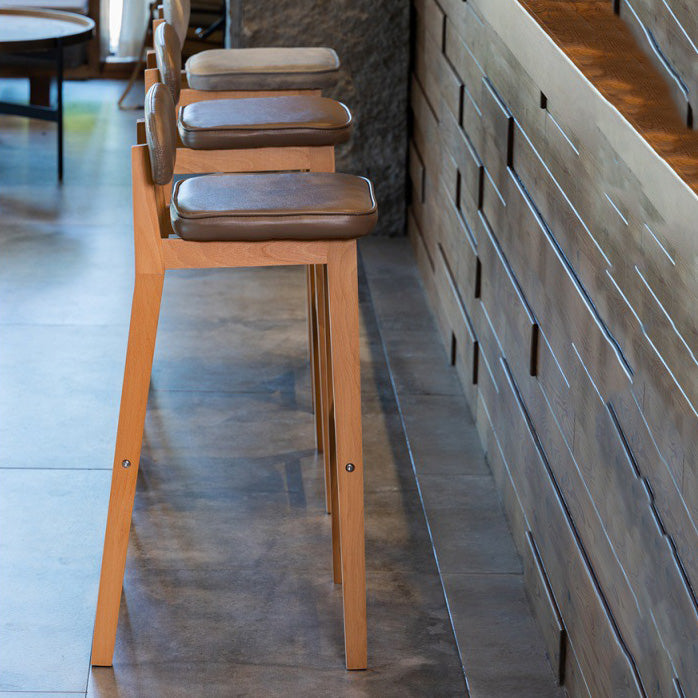 Contemporary Bar-stool Square Counter Bar Stool with Wooden Legs for Kitchen Clearhalo 'Bar Furniture' 'Bar Stools' 'bar_stools' 'furn' 'furn_bar_stools' 'Furniture' 'furniture_bar_stools' 'Kitchen & Dining Furniture' 4984267