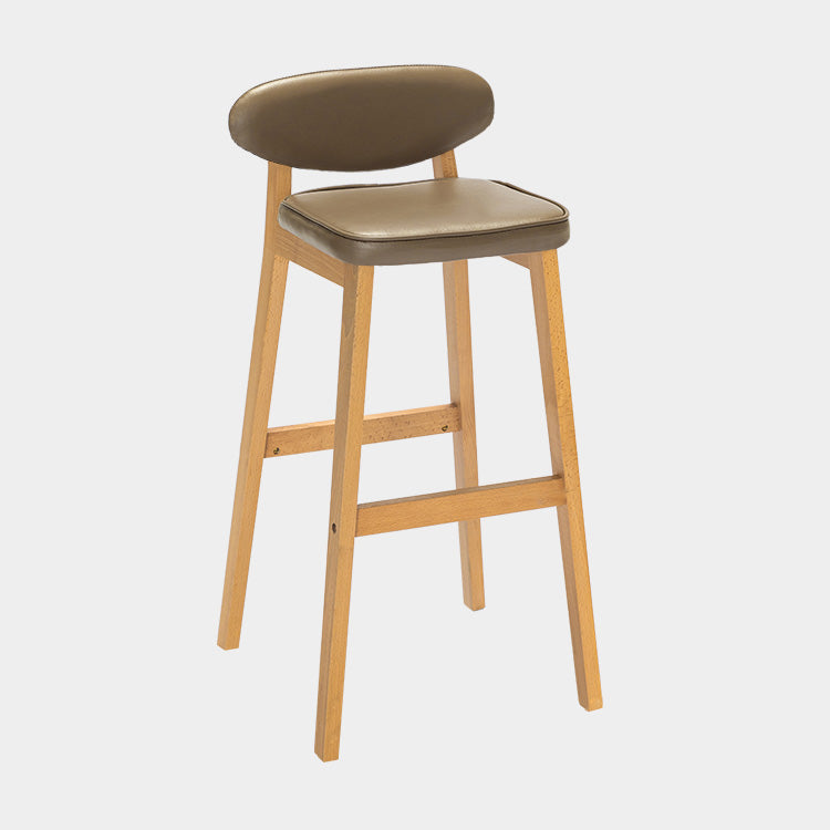 Contemporary Bar-stool Square Counter Bar Stool with Wooden Legs for Kitchen Clearhalo 'Bar Furniture' 'Bar Stools' 'bar_stools' 'furn' 'furn_bar_stools' 'Furniture' 'furniture_bar_stools' 'Kitchen & Dining Furniture' 4984269