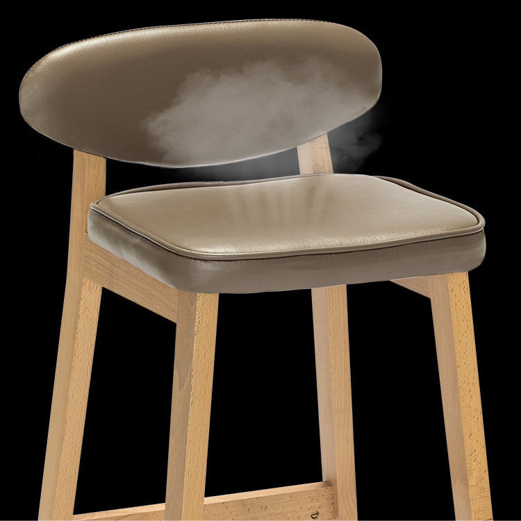 Contemporary Bar-stool Square Counter Bar Stool with Wooden Legs for Kitchen Clearhalo 'Bar Furniture' 'Bar Stools' 'bar_stools' 'furn' 'furn_bar_stools' 'Furniture' 'furniture_bar_stools' 'Kitchen & Dining Furniture' 4984274