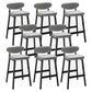 Contemporary Bar-stool Square Counter Bar Stool with Wooden Legs for Kitchen Grey Black 8 Piece Set Clearhalo 'Bar Furniture' 'Bar Stools' 'bar_stools' 'furn' 'furn_bar_stools' 'Furniture' 'furniture_bar_stools' 'Kitchen & Dining Furniture' 4984289