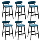 Contemporary Bar-stool Square Counter Bar Stool with Wooden Legs for Kitchen Blue Black 6 Piece Set Clearhalo 'Bar Furniture' 'Bar Stools' 'bar_stools' 'furn' 'furn_bar_stools' 'Furniture' 'furniture_bar_stools' 'Kitchen & Dining Furniture' 4984292