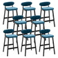 Contemporary Bar-stool Square Counter Bar Stool with Wooden Legs for Kitchen Blue Black 8 Piece Set Clearhalo 'Bar Furniture' 'Bar Stools' 'bar_stools' 'furn' 'furn_bar_stools' 'Furniture' 'furniture_bar_stools' 'Kitchen & Dining Furniture' 4984293