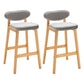 Contemporary Bar-stool Square Counter Bar Stool with Wooden Legs for Kitchen Grey Natural 2 Piece Set Clearhalo 'Bar Furniture' 'Bar Stools' 'bar_stools' 'furn' 'furn_bar_stools' 'Furniture' 'furniture_bar_stools' 'Kitchen & Dining Furniture' 4984298