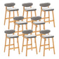 Contemporary Bar-stool Square Counter Bar Stool with Wooden Legs for Kitchen Grey Natural 8 Piece Set Clearhalo 'Bar Furniture' 'Bar Stools' 'bar_stools' 'furn' 'furn_bar_stools' 'Furniture' 'furniture_bar_stools' 'Kitchen & Dining Furniture' 4984301