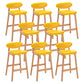 Contemporary Bar-stool Square Counter Bar Stool with Wooden Legs for Kitchen Yellow Natural 8 Piece Set Clearhalo 'Bar Furniture' 'Bar Stools' 'bar_stools' 'furn' 'furn_bar_stools' 'Furniture' 'furniture_bar_stools' 'Kitchen & Dining Furniture' 4984305