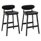 Contemporary Bar-stool Square Counter Bar Stool with Wooden Legs for Kitchen Black Black 2 Piece Set Clearhalo 'Bar Furniture' 'Bar Stools' 'bar_stools' 'furn' 'furn_bar_stools' 'Furniture' 'furniture_bar_stools' 'Kitchen & Dining Furniture' 4984306