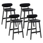 Contemporary Bar-stool Square Counter Bar Stool with Wooden Legs for Kitchen Black Black 4 Piece Set Clearhalo 'Bar Furniture' 'Bar Stools' 'bar_stools' 'furn' 'furn_bar_stools' 'Furniture' 'furniture_bar_stools' 'Kitchen & Dining Furniture' 4984307