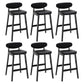 Contemporary Bar-stool Square Counter Bar Stool with Wooden Legs for Kitchen Black Black 6 Piece Set Clearhalo 'Bar Furniture' 'Bar Stools' 'bar_stools' 'furn' 'furn_bar_stools' 'Furniture' 'furniture_bar_stools' 'Kitchen & Dining Furniture' 4984308