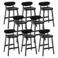Contemporary Bar-stool Square Counter Bar Stool with Wooden Legs for Kitchen Black Black 8 Piece Set Clearhalo 'Bar Furniture' 'Bar Stools' 'bar_stools' 'furn' 'furn_bar_stools' 'Furniture' 'furniture_bar_stools' 'Kitchen & Dining Furniture' 4984309