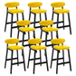 Contemporary Bar-stool Square Counter Bar Stool with Wooden Legs for Kitchen Yellow Black 8 Piece Set Clearhalo 'Bar Furniture' 'Bar Stools' 'bar_stools' 'furn' 'furn_bar_stools' 'Furniture' 'furniture_bar_stools' 'Kitchen & Dining Furniture' 4984313
